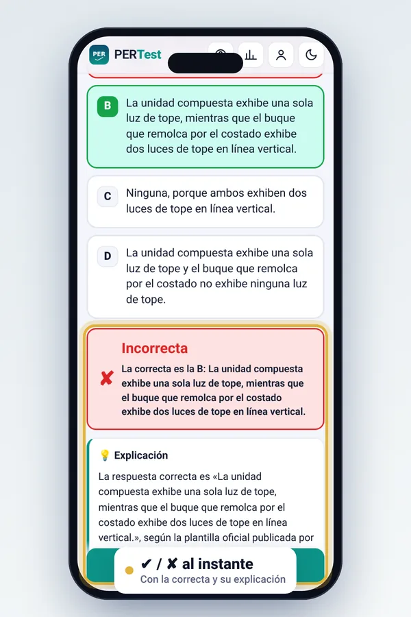 PERTest: pregunta corregida con explicación